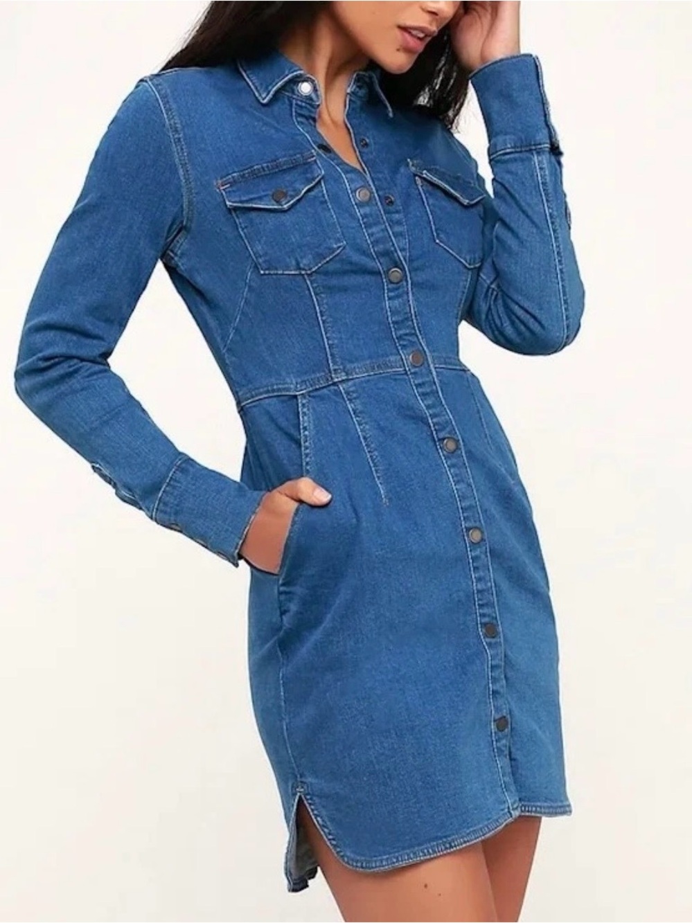 Free People Dynomite Denim Mini Dress Size Small